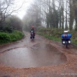 Riesenpfütze auf dem Radweg