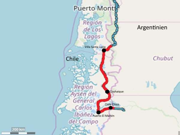 Chile Süd Karte