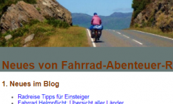 Newsletter Fahrrad Abenteuer Reisen Anmeldung