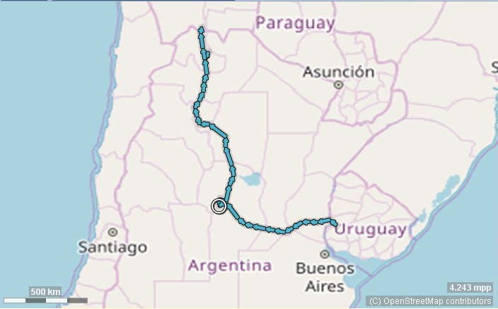 Karte Argentinien Nord Route