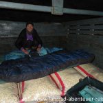 Schlaflager auf Maissäcken im LKW Peru