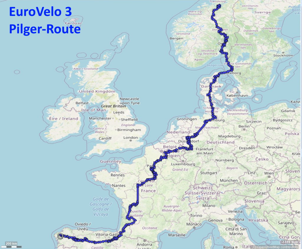 EV3 Karte Pilger-Route