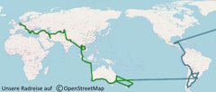 Weltreise per Fahrrad Karte